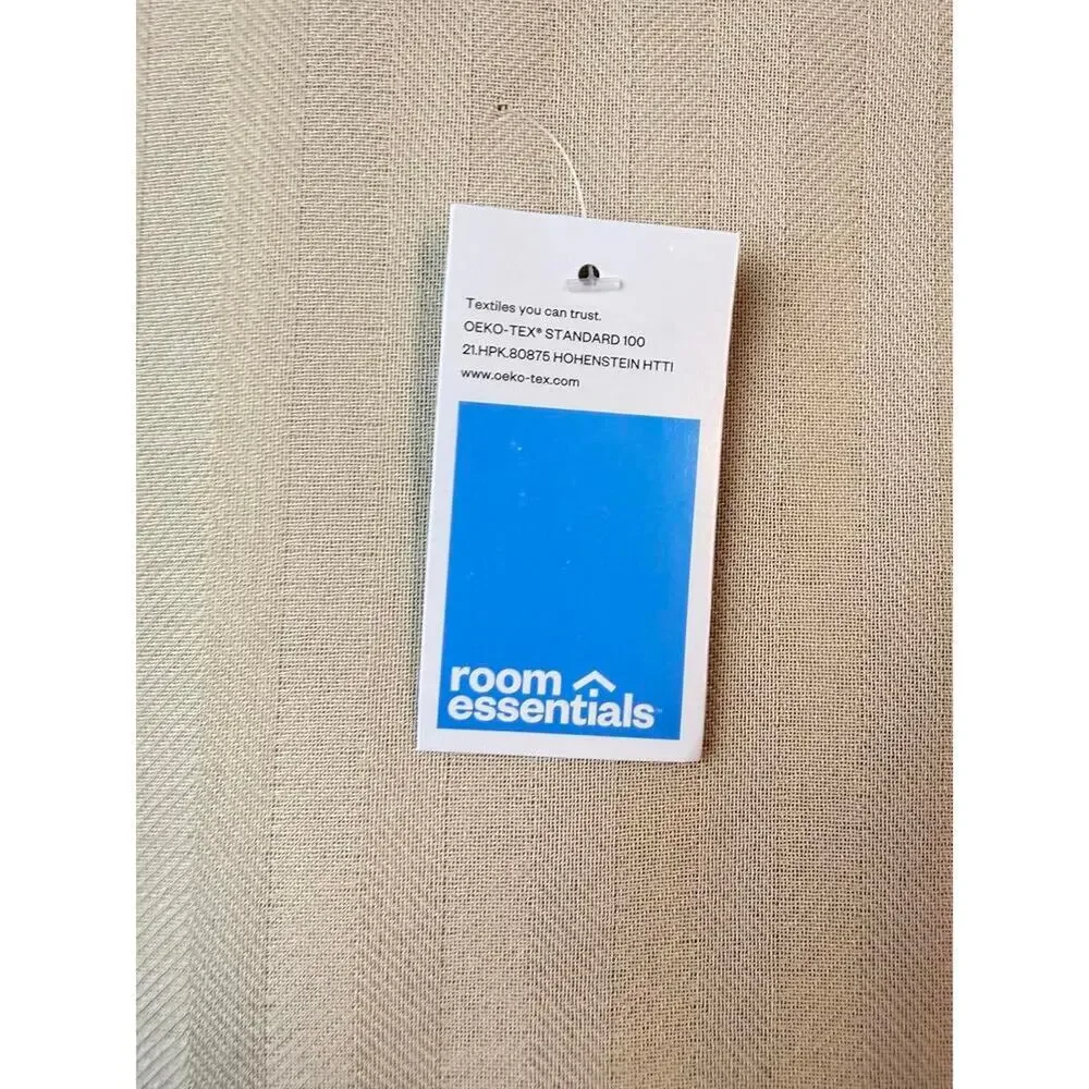 Room Essentials Extra Long Herringbone Shower Curtain Tan 72x84 NWT